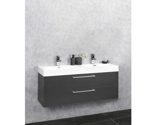 Wastafelmeubel met twee lades en twee wastafels