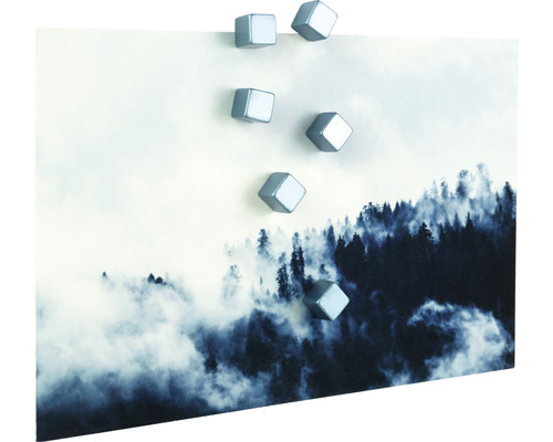 Wanddecoratie met bosmotief en zes magneten