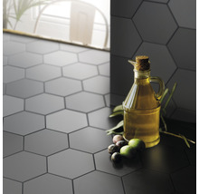 Wand- en vloertegel Qroma zeshoek grey 10.1x11.6 cm
