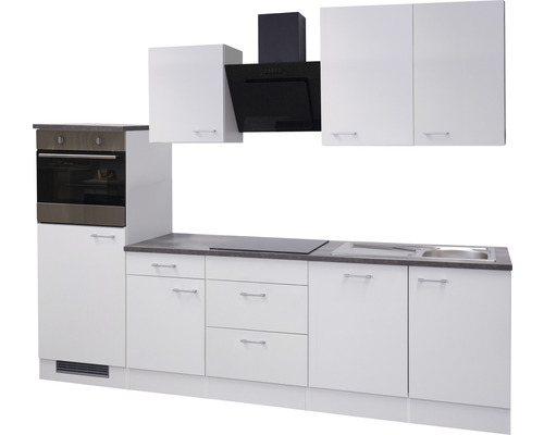 Complete keuken met spoelbak, kookplaat, oven en afzuigkap