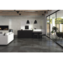 Wand- en vloertegel Manufacture antraciet 80x160 cm gerectificeerd