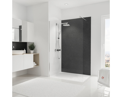 SCHULTE Douche achterwand 210x120 cm antraciet Badkamer met douche, wastafel en spiegel