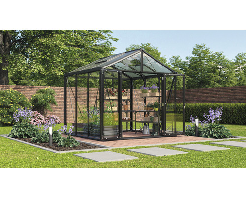 VITAVIA Tuinkas Zeus Comfort 6200 polycarbonaat/veiligheidsglas 3/10 mm zwart, 258x242x250 cm