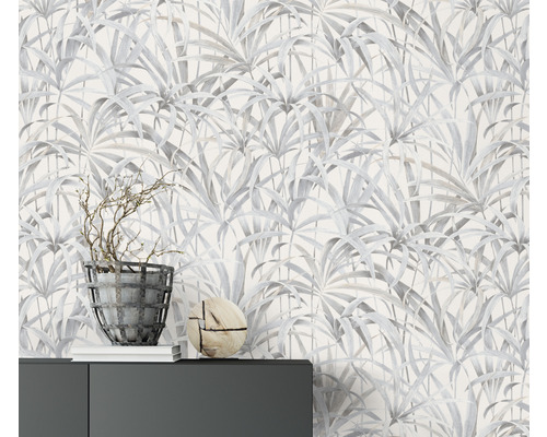 Behang met palmmotief in interieur