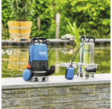 Twee Hyundai dompelpompen in de tuin aan de rand van de vijver