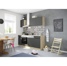 OPTIFIT Keukenblok zonder apparatuur Noah420 antraciet mat 210x60 cm