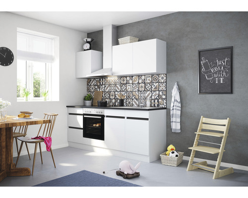 OPTIFIT Keukenblok met apparatuur Luca932 wit mat 210x60 cm OPTIFIT Keukenblok met apparatuur Luca932 wit mat 210x60 cm