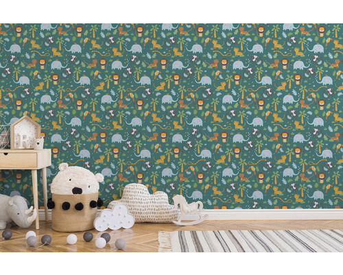 Behang met dierenmotieven voor kinderkamer