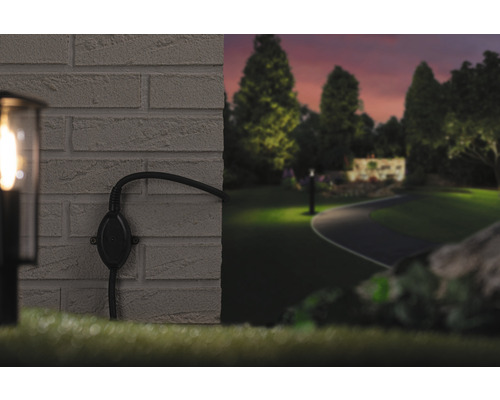 Installatie van buitenverlichting in de tuin
