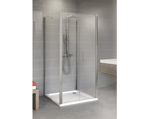 SCHULTE Douchecabine u-vorm Alexa Style 2.0 80x80x80 cm aluminium Vierkante douchecabine met douchebak en armaturen in de badkamer.