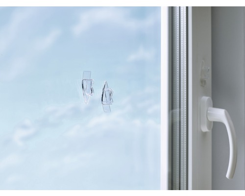 Raam met transparante zelfklevende haken voor decoratie