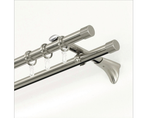 Dubbele gordijnroede met ringen en houder