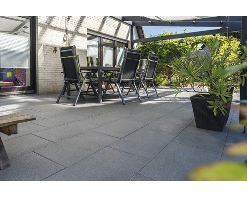 DIEPHAUS Terrastegel iStone Style met facet basaltgrijs, 40 x 40 x 4 cm