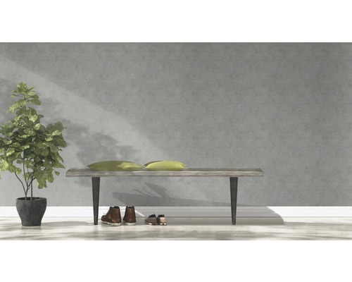 Scene met bank, twee kussens, kamerplant en schoenen