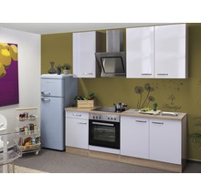 FLEX WELL Keukenblok met apparatuur Valero wit hoogglans 210x60 cm-thumb-0
