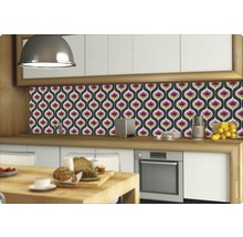 Keukenachterwand met bloemenpatroon in moderne keuken