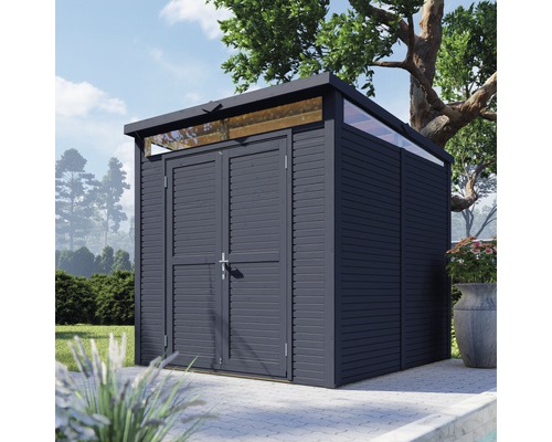 Tuinhuis met dubbele deur en bovenlicht voor tuingereedschap en tuinmeubelen