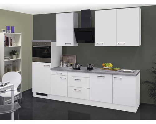 FLEX WELL Keukenblok met apparatuur Varo wit mat 280x60 cm