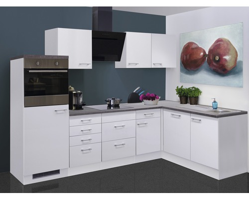 FLEX WELL Hoekkeuken met apparatuur Lucca wit mat 280x170 cm FLEX WELL Hoekkeuken met apparatuur Lucca wit mat 280x170 cm