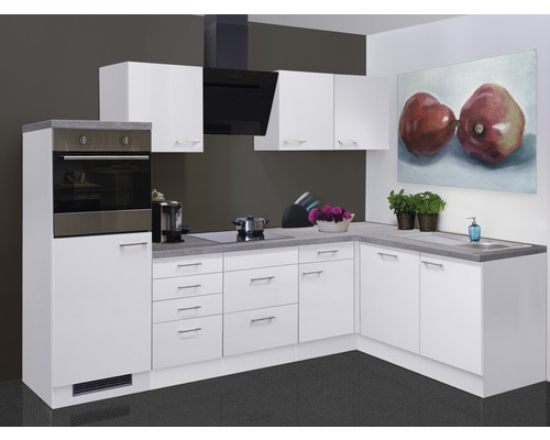FLEX WELL Hoekkeuken met apparatuur Varo wit mat 280x170 cm FLEX WELL Hoekkeuken met apparatuur Varo wit mat 280x170 cm