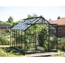 Kas met planten in de tuin