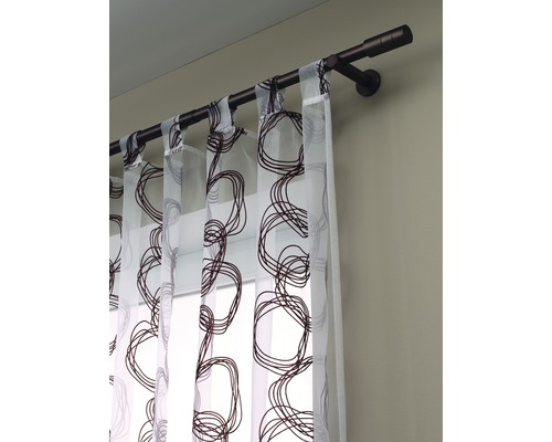 Gordijn met lusbevestiging aan gordijnroede