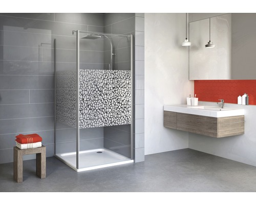 SCHULTE Douchedeur met zijwand Alexa Style 2.0 80x80 cm aluminium Badkamer met douchecabine, wastafel en spiegel