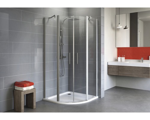 SCHULTE Douchecabine kwartrond Alexa Style 2.0 80x80 cm aluminium Douchecabine met hoekinstap in badkamer