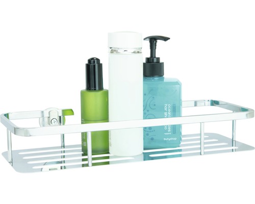 Metalen hoekrek met cosmeticaproducten