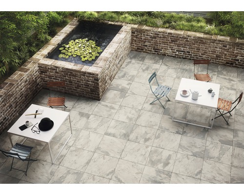 FLAIRSTONE Keramische terrastegel gerectificeerd grijswit, 60 x 60 x 2 cm-0