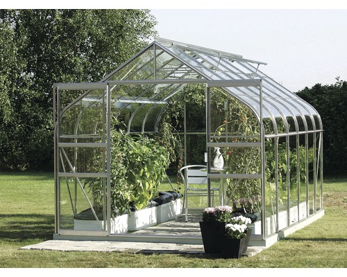 VITAVIA Kweekkas Diana 9900 enkel veiligheidsglas 3 mm 264x383 cm aluminium Kas met planten in de tuin