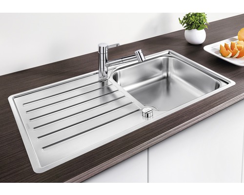 RVS spoelbak met afdruiprek en mengkraan