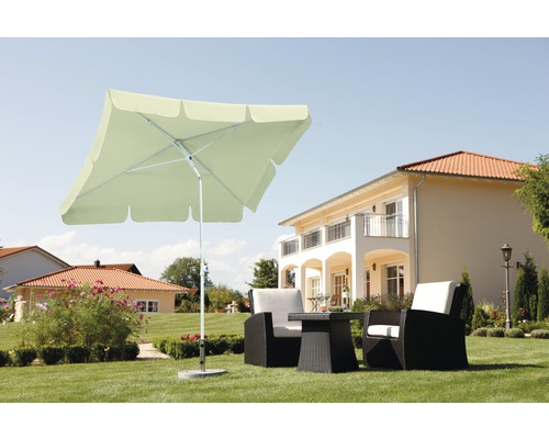 Schneider 715-02 Parasol Locarno, natuur, 150 cm rond, frame staal, bespanning polyester, 2 kg, Grijs, 150l x 150b x 240 cm