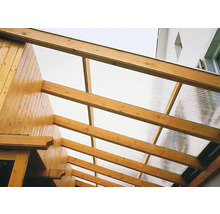 Houten constructie met transparant dak voor terras of serre