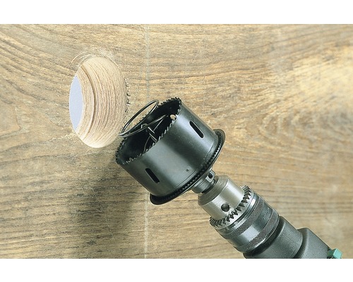 Gatzaag boort gat in hout