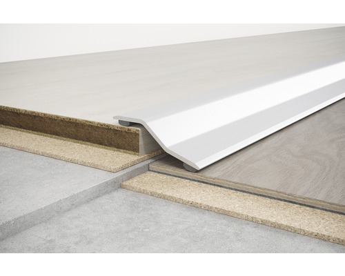 Vloerprofiel om hoogteverschillen tussen twee vloerbedekkingen te compenseren