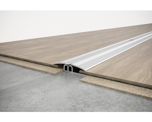 Aluminium overgangsprofiel tussen twee vloerbedekkingen