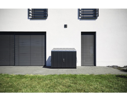 Metalen opbergbox voor gereedschap voor een huis met gazon