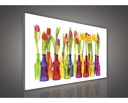 Decoratieve wandafbeelding met bloemen in vazen