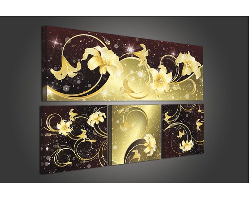 Meerdelige wanddecoratie met bloemmotief voor wanddecoratie