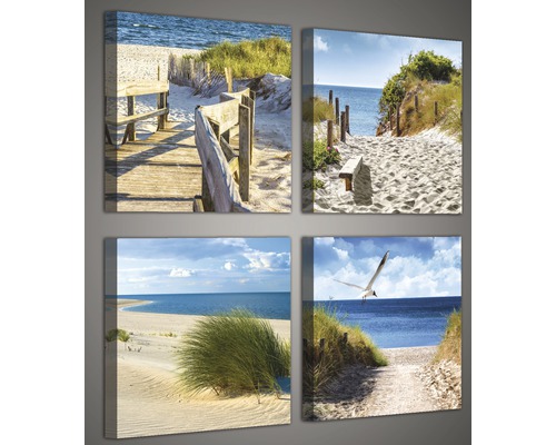 Meerdelige wanddecoratie met strand- en zeemotieven