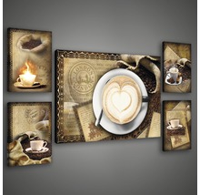 Meerdelige muurdecoratie met koffiemotief