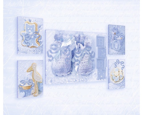 Decoratieve babyfoto''s met motieven zoals babyschoenen en teddyberen