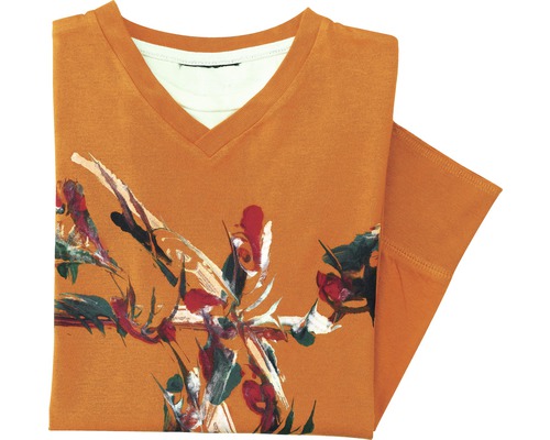 Opgevouwen T-shirt met V-hals en print