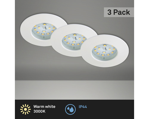 BRILONER LED Inbouwspot set 8311 Ø 75 mm wit, 3 stuks BRILONER LED Inbouwspot set 8311 Ø 75 mm wit, 3 stuks