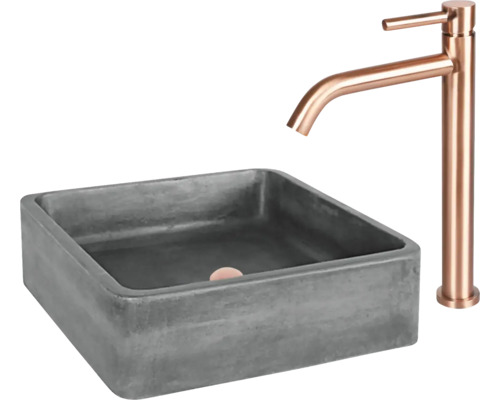 Betonnen waskom met kraan