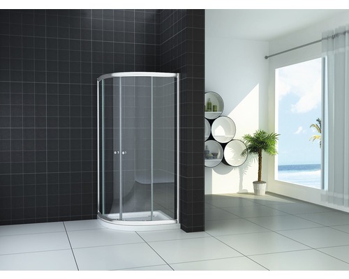 Douchecabine met schuifdeuren in een moderne badkamer