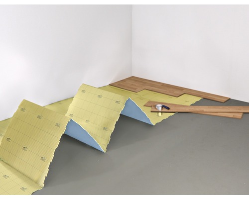 Installatie van laminaatvloer met contactgeluidsisolatie binnenshuis