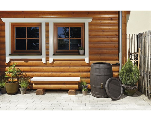 Garantia Barrica Regenton – 420 Liter, Bruin, Vatvormig Ontwerp Voor Tuin Of Terras