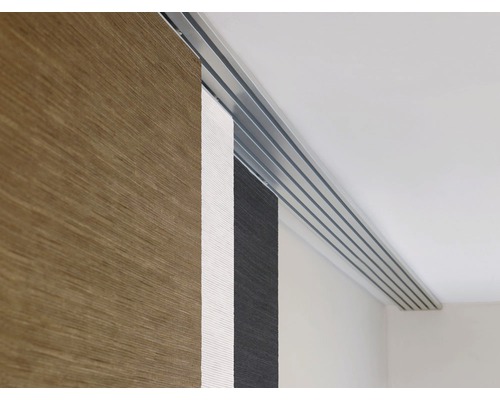 GARDINIA Paneelgordijnrails Complete Set 3-Rails 170cm Aluminium - Zilver